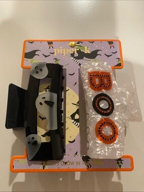 Piper K Halloween BOO Ghost Hair Claw Clips Set NWT 👻🎃